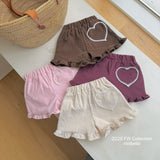 ［ninibello］Heart corduroy frill pants