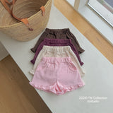 ［ninibello］Heart corduroy frill pants