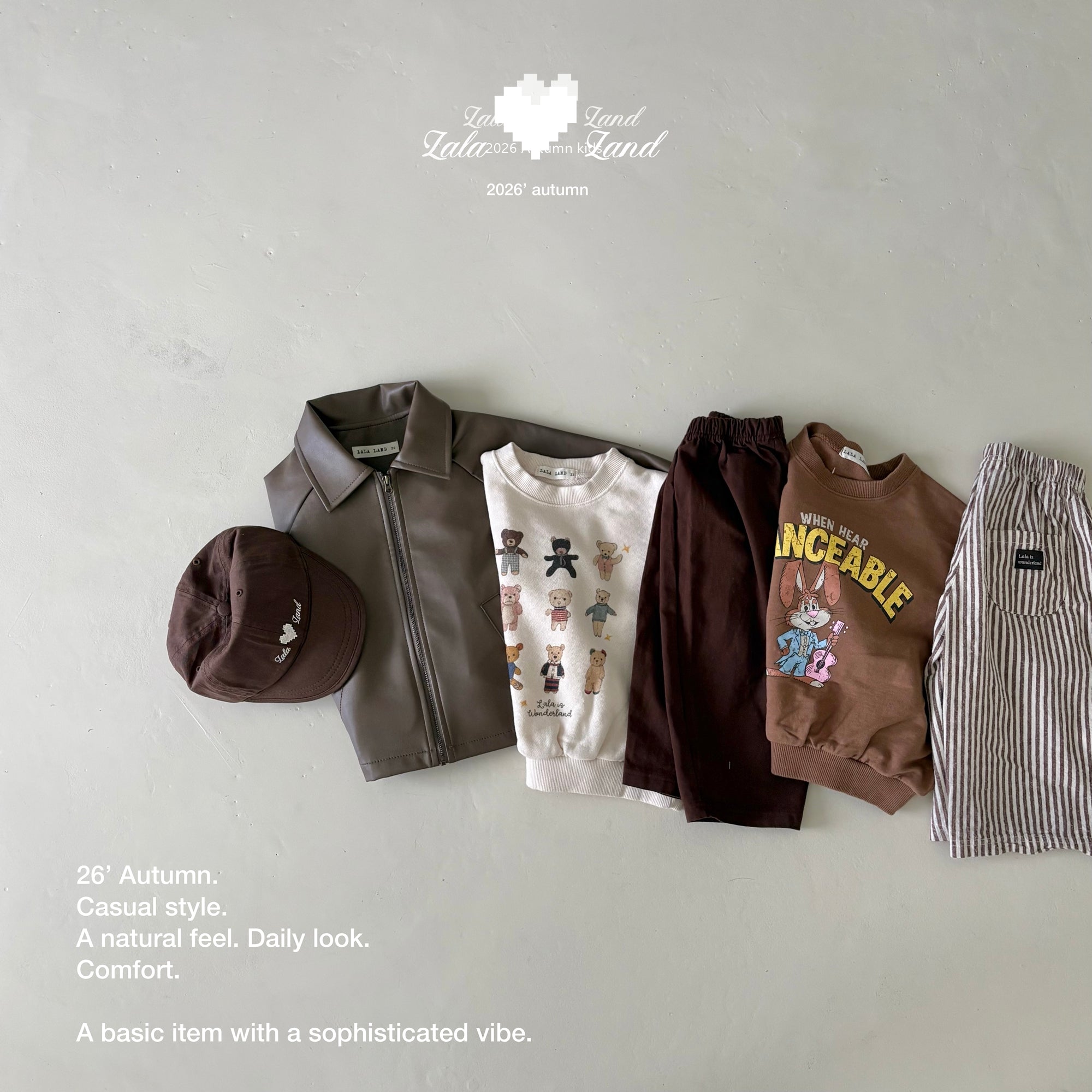 ［Lala land］Caross leather jacket