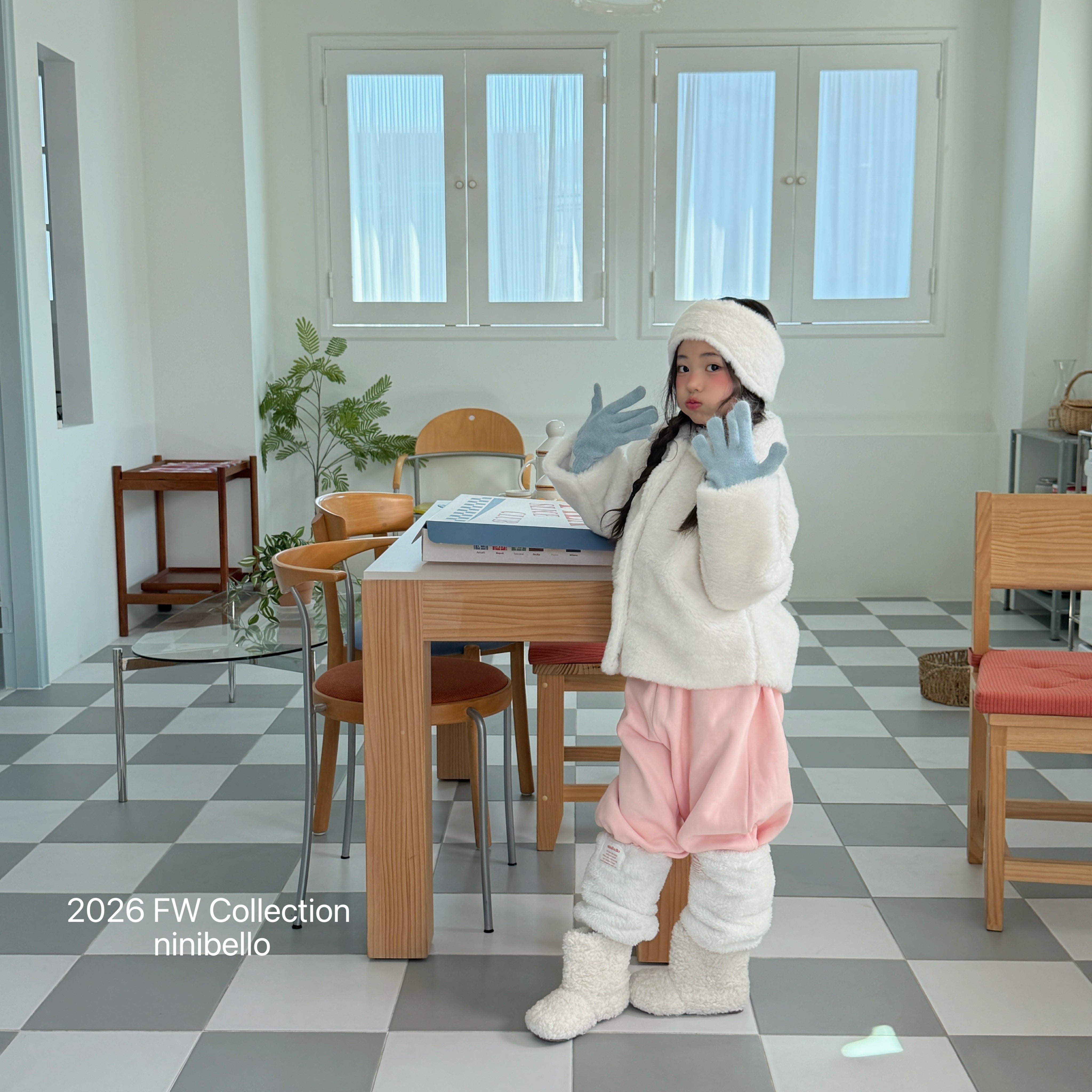 [ninibello] Petit ribbon jogger pants