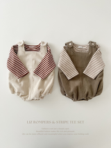 Liz rompers & stripe tee set