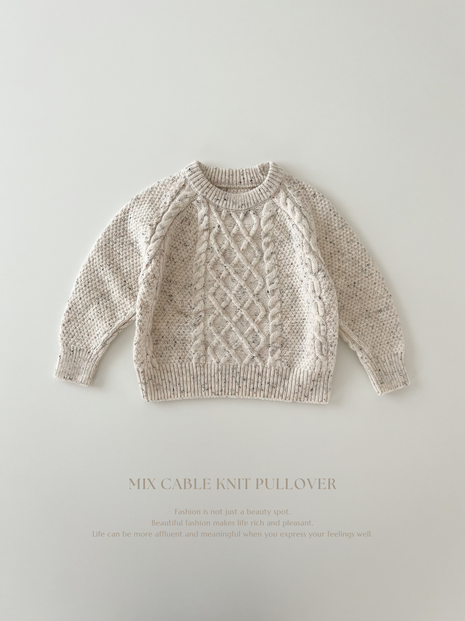 Mix cable knit pullover