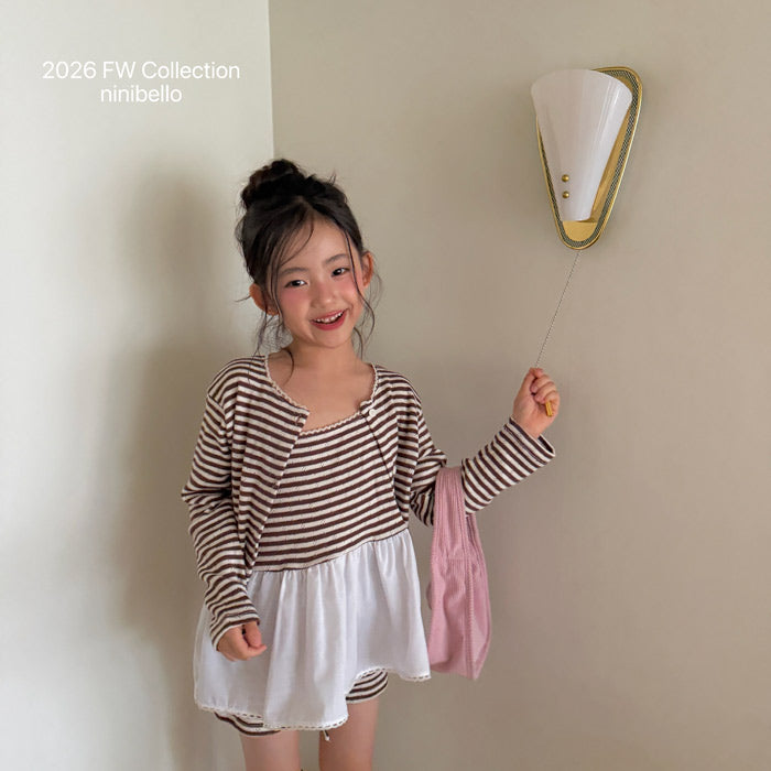 ［ninibello］Tammy stripe cardigan
