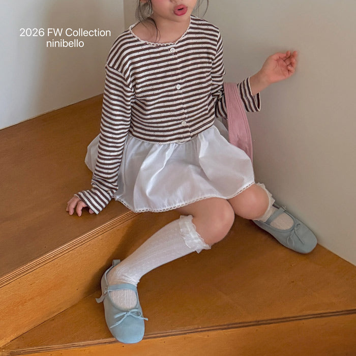 ［ninibello］Tammy stripe cardigan