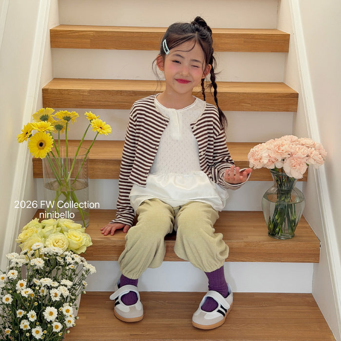 ［ninibello］Tammy stripe cardigan