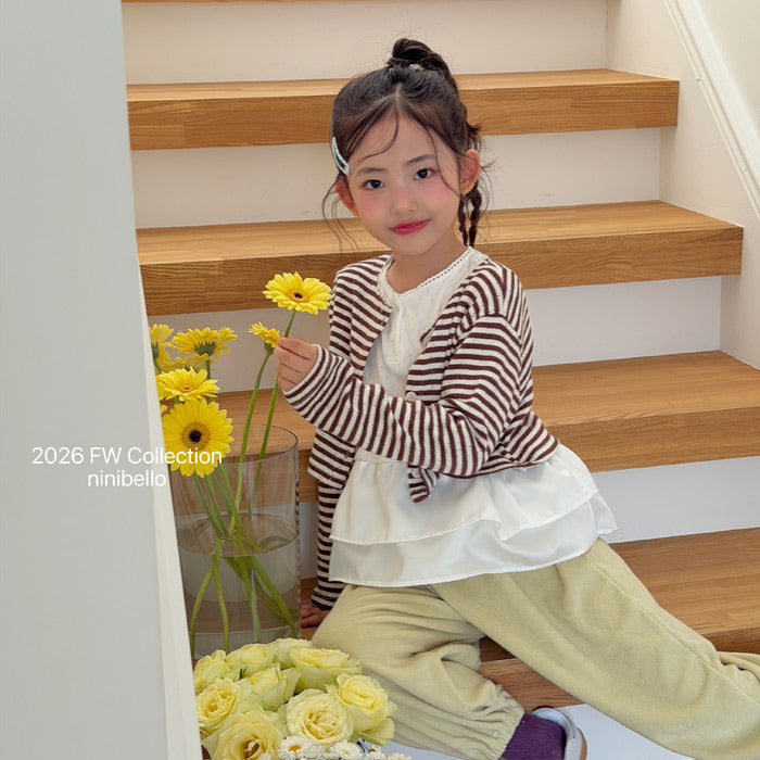 ［ninibello］Tammy stripe cardigan