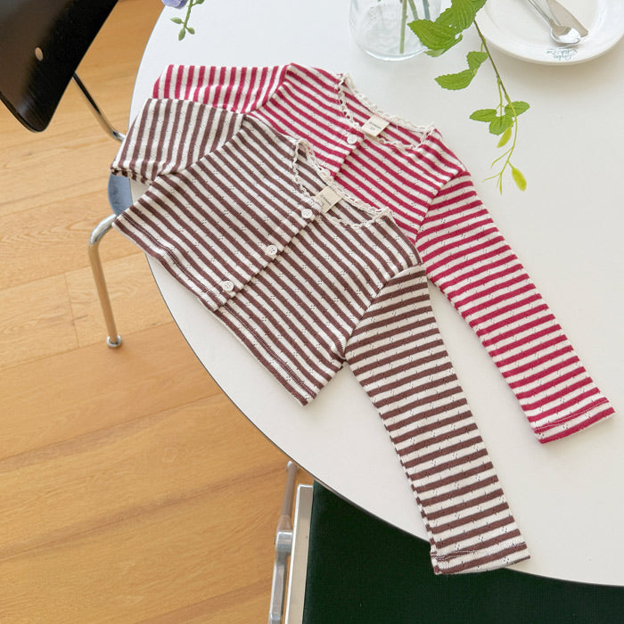 ［ninibello］Tammy stripe cardigan