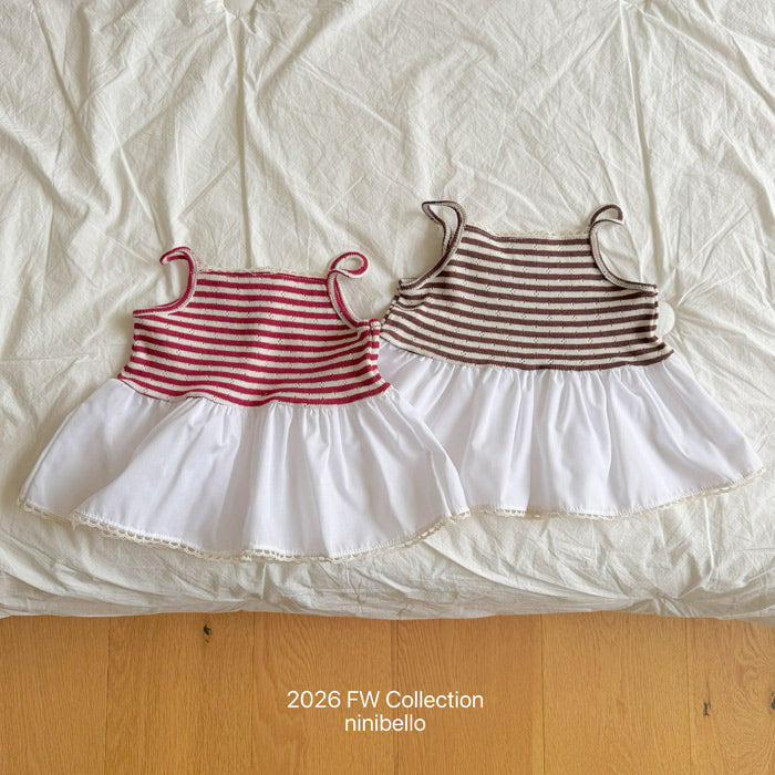［ninibello］Tammy stripe bustier