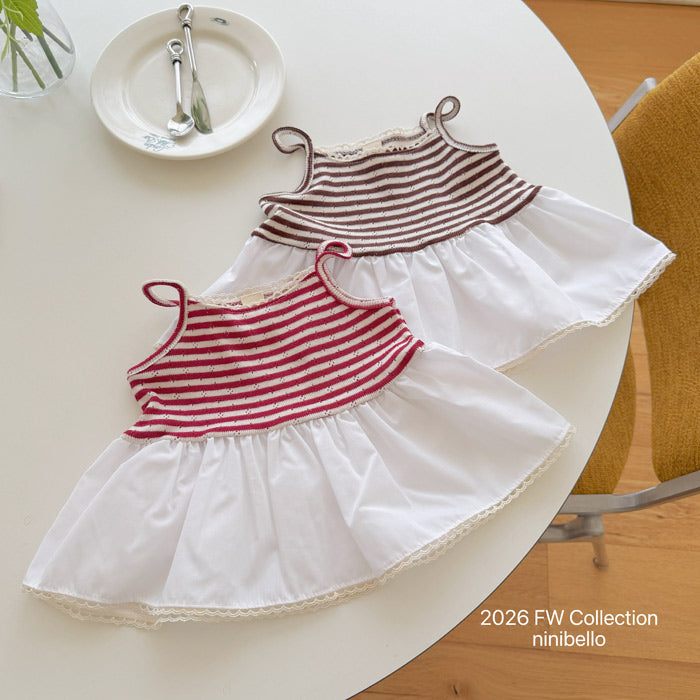 ［ninibello］Tammy stripe bustier
