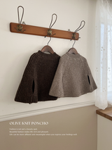 Olive knit poncho