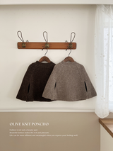 Olive knit poncho