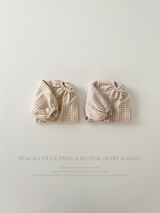 Peach check smock blouse (baby & kids)