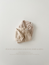 Peach check smock blouse (baby & kids)