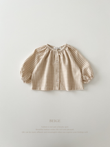 Peach check smock blouse (baby & kids)