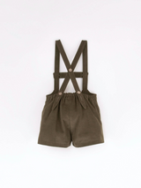 ［Popelin］Short dungarees with straps / Mod.8.5 Green