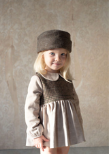 ［Popelin］Romper suit with skirt and baby collar / Mod.1.3 Sand