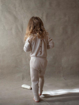 ［Popelin］Knitted romper suit with frilled collar / Mod.5.1 Off-white