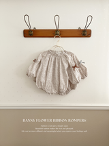 Ranny flower ribbon rompers