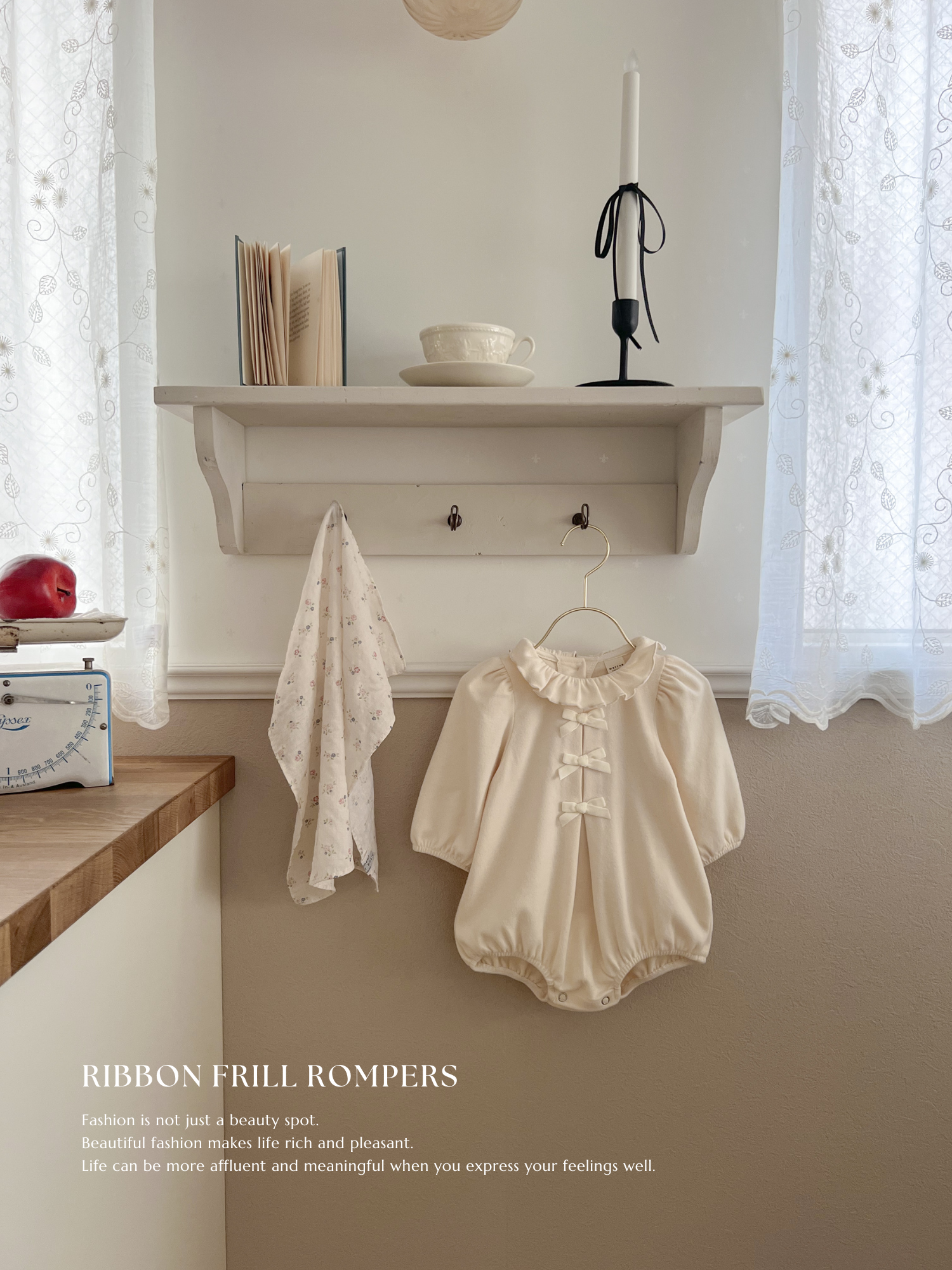 Ribbon frill rompers