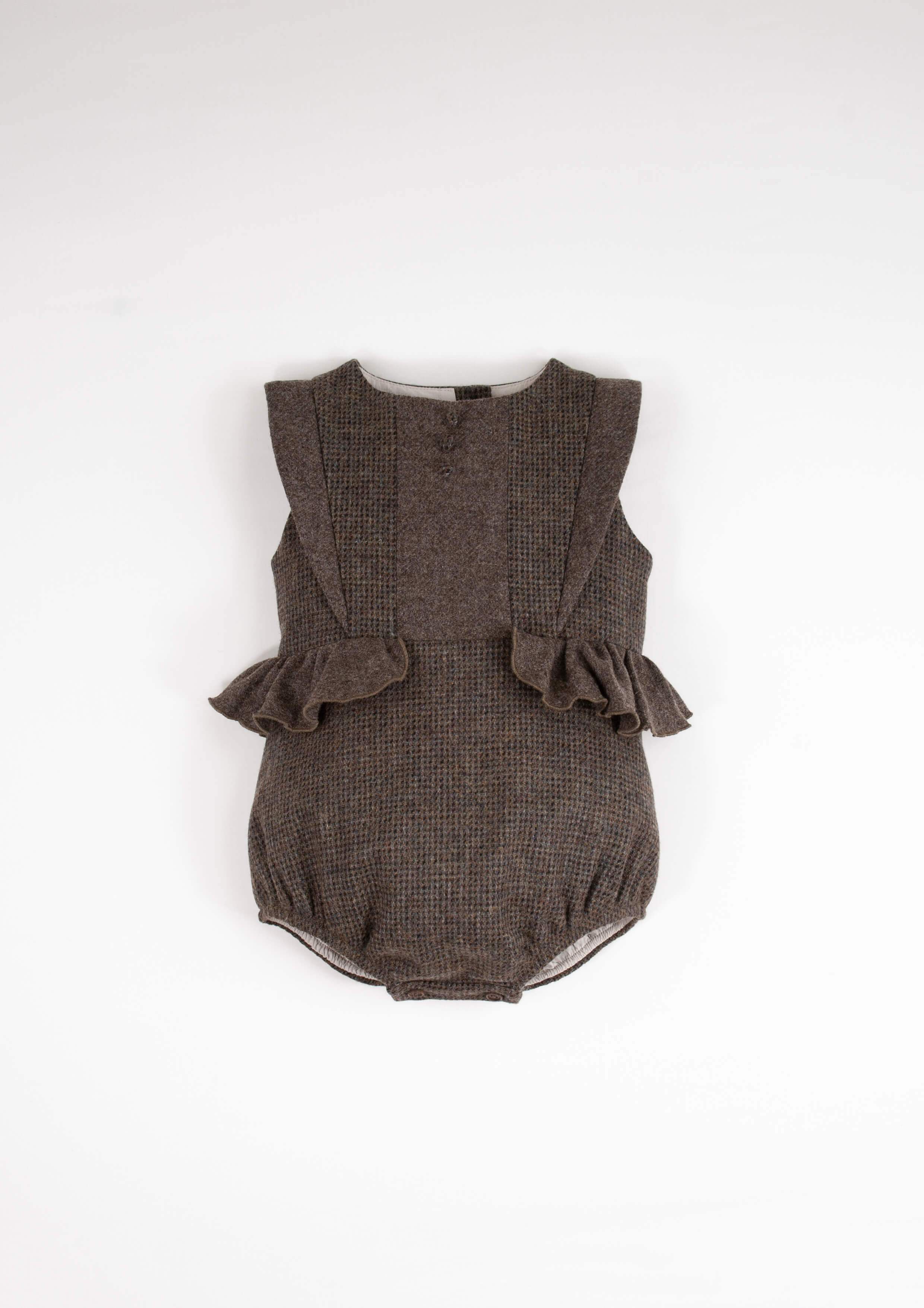 ［Popelin］Woollen romper suit with frill / Mod.3.2 Multi-coloured