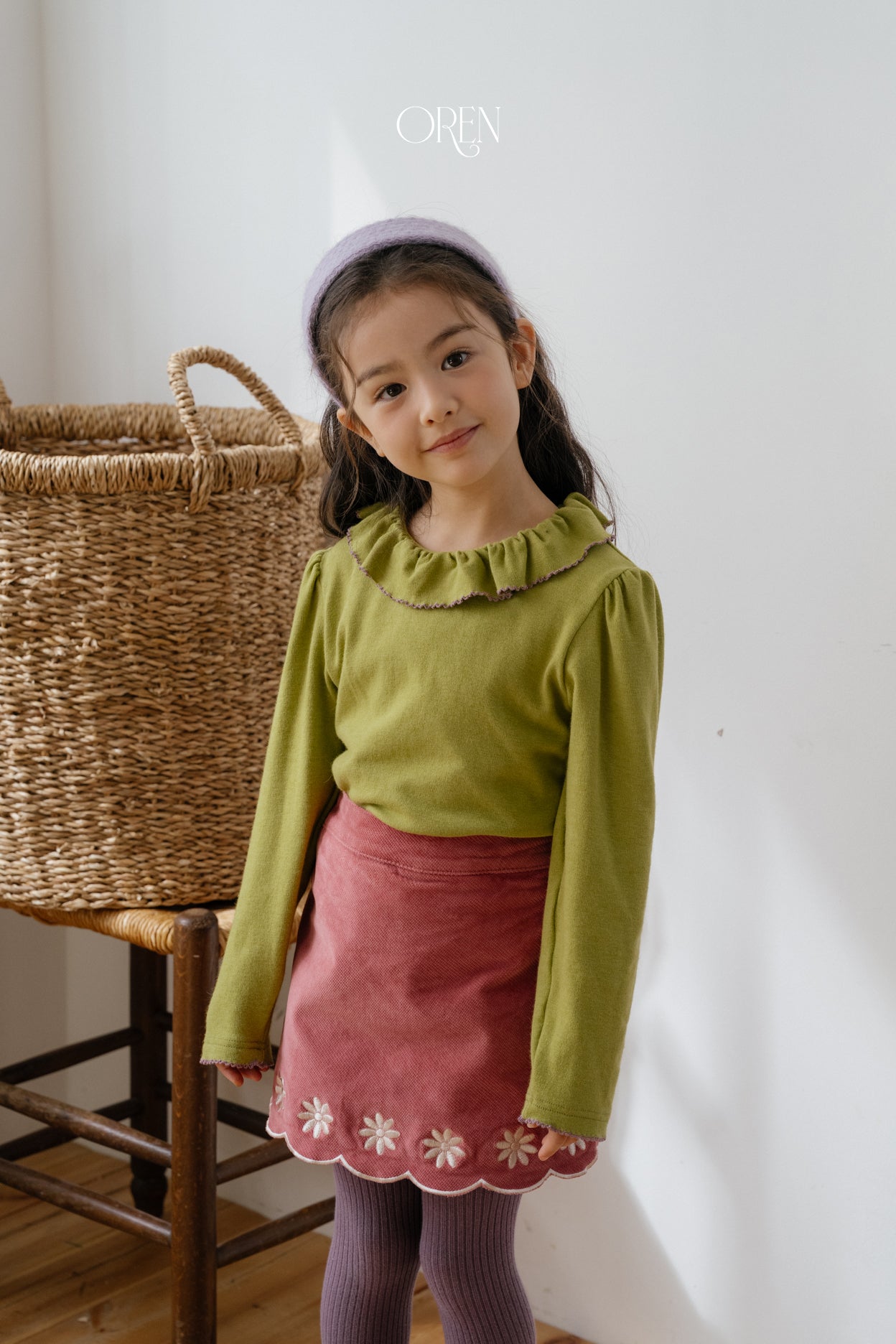[OREN] Bella embroidery culotte pants