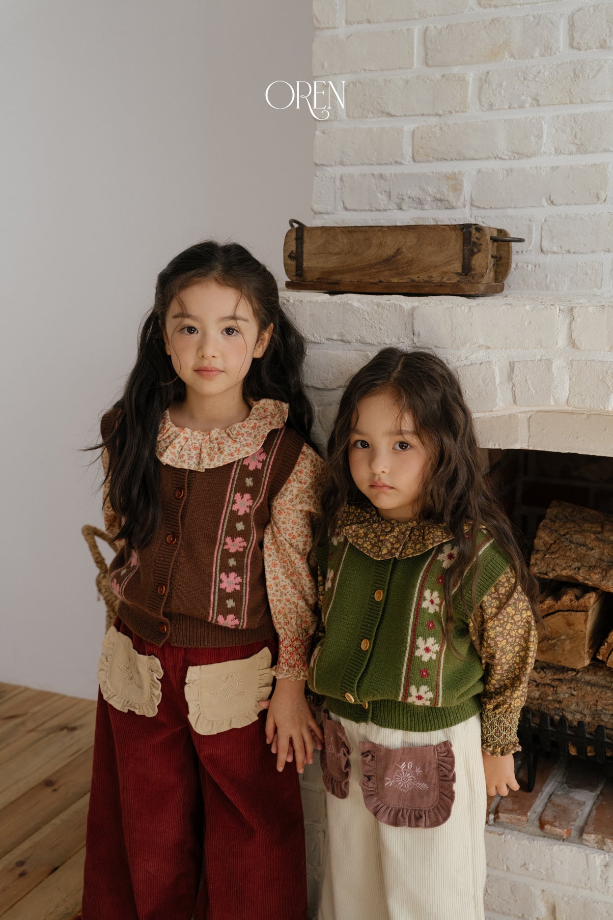 [OREN] Berte fleur knit vest