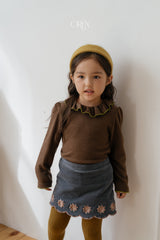 [OREN] Bella embroidery culotte pants