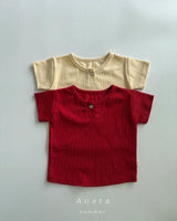 ［Aosta］Heart button tee