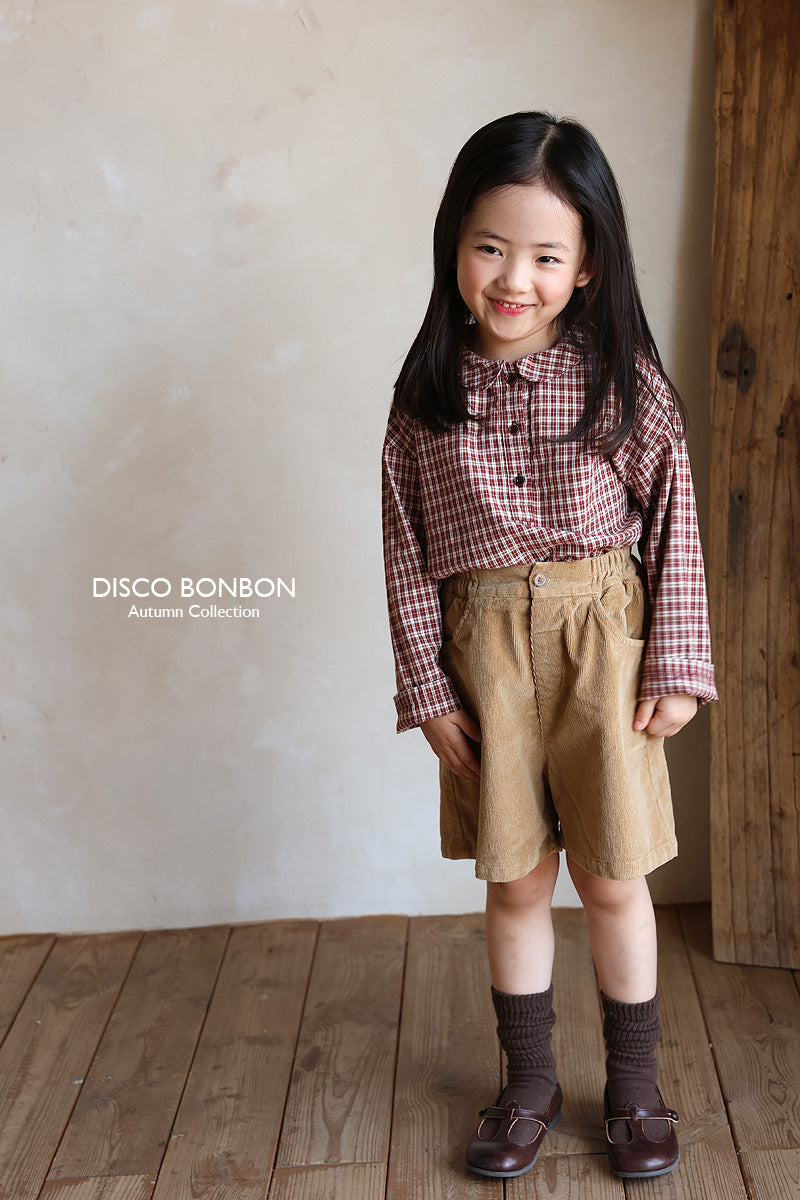 ［DISCO BONBON］Caramel check shirt