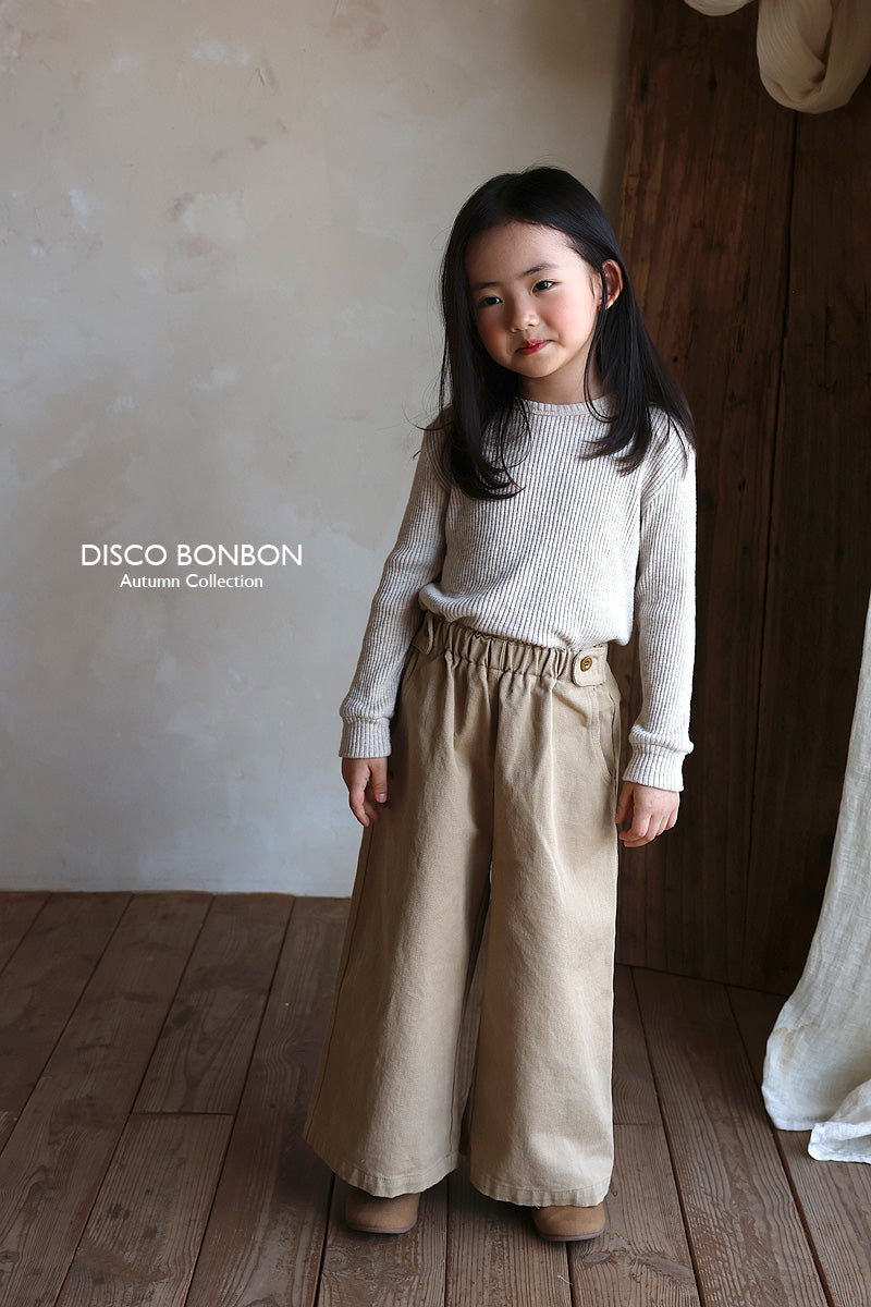 ［DISCO BONBON］Button wide pants