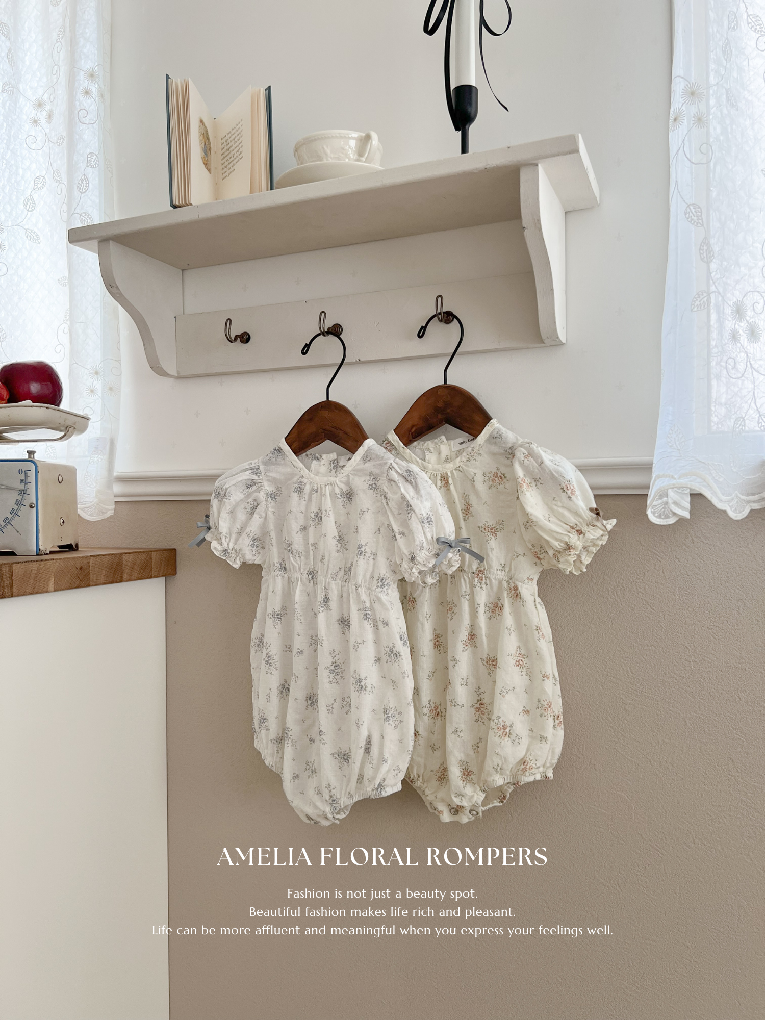 Amelia floral rompers