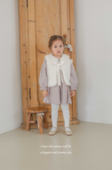 ［mkids］Ribbon fur vest