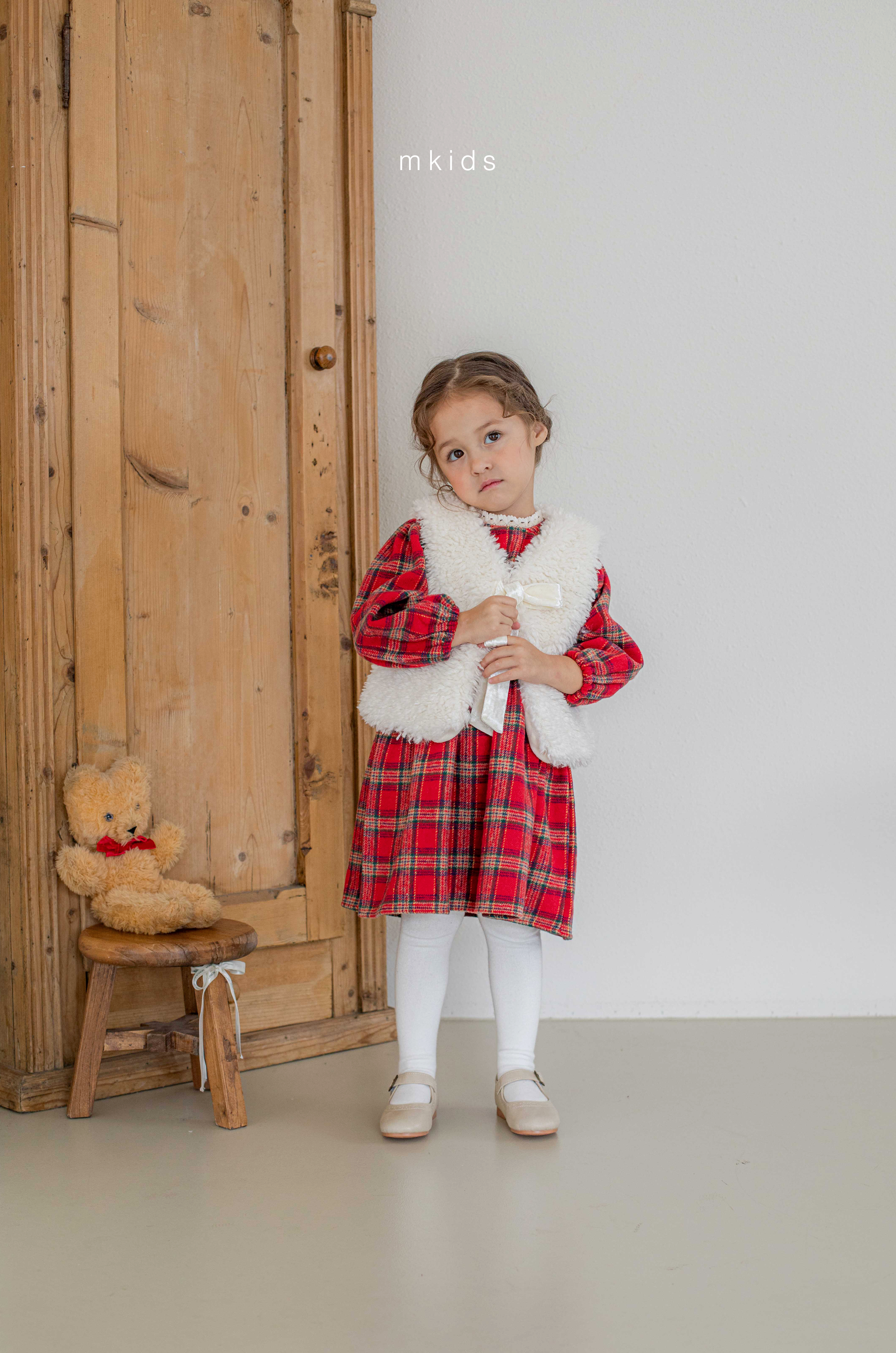 ［mkids］Holly check one-piece