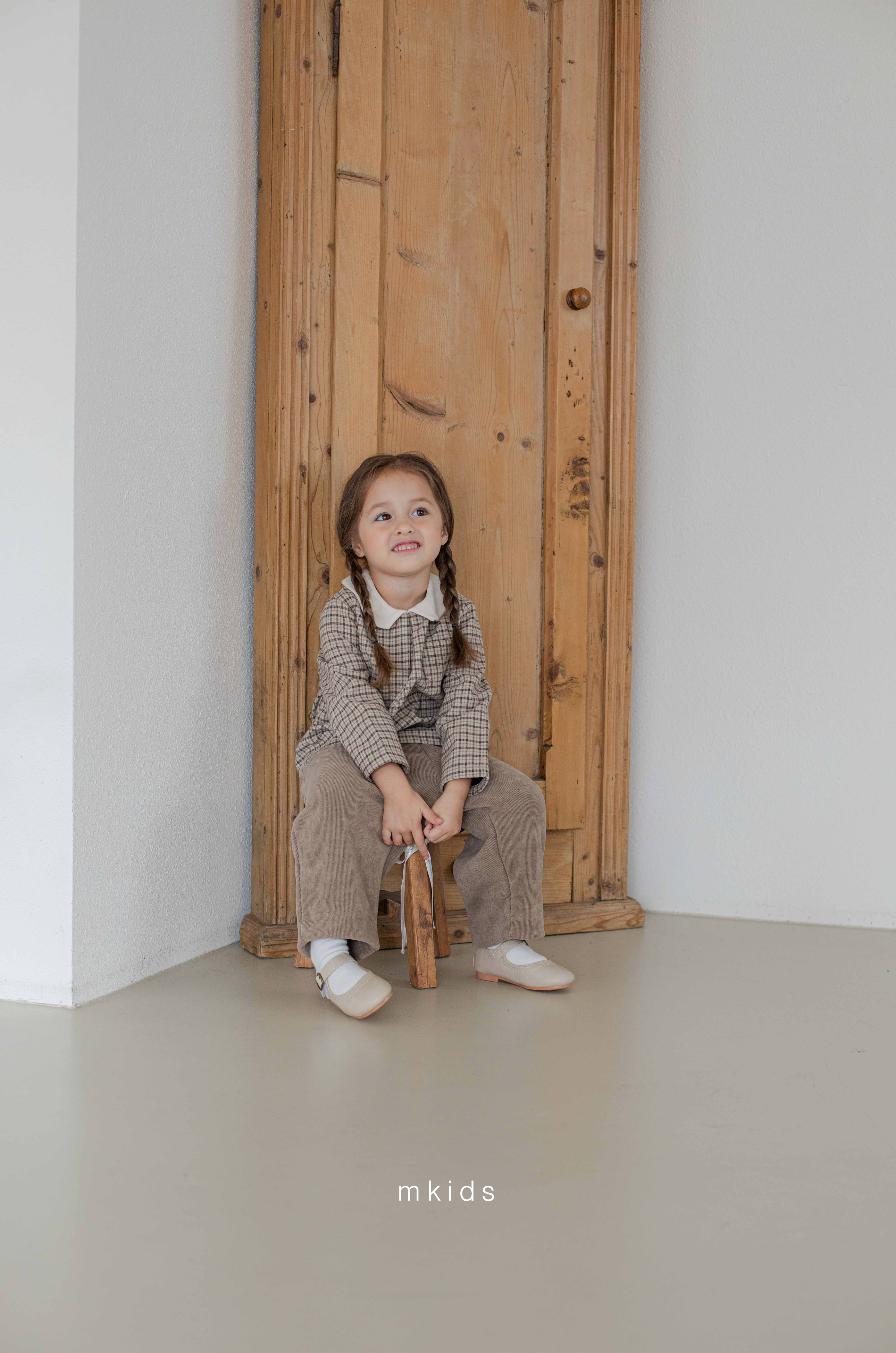 ［mkids］Billy check collar blouse