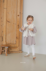 ［mkids］Ribbon fur vest