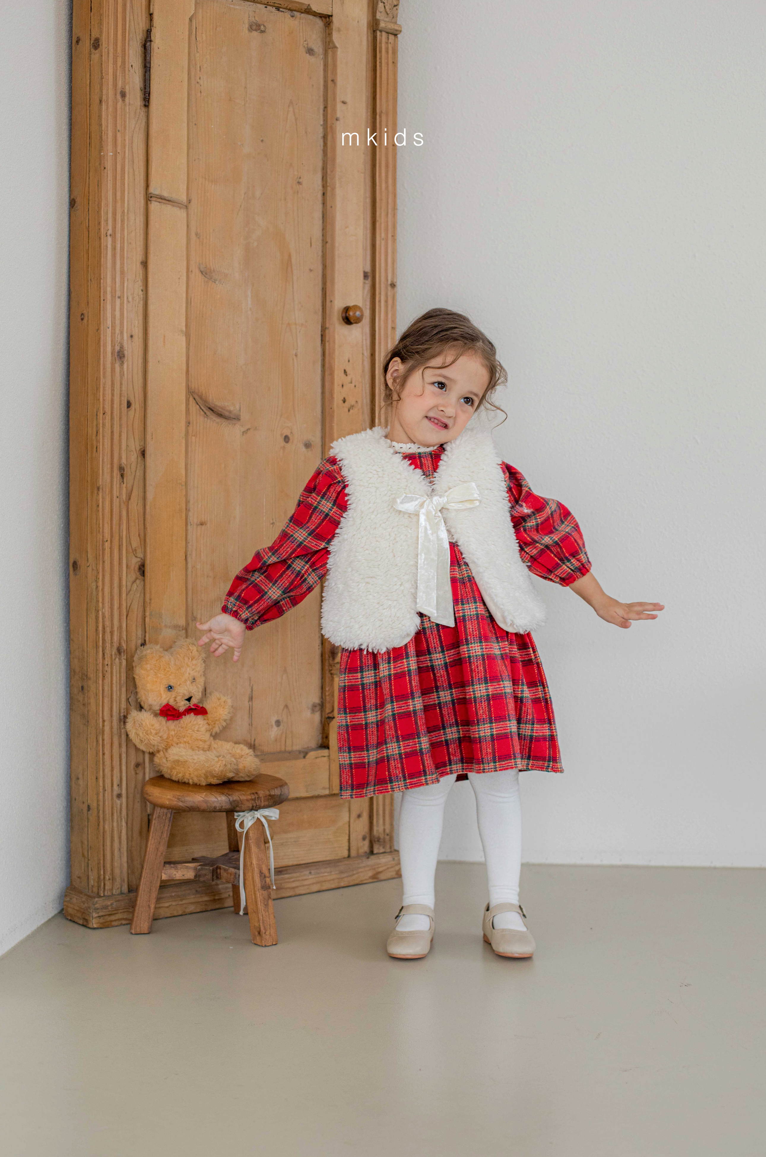 ［mkids］Holly check one-piece