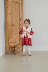 ［mkids］Ribbon fur vest