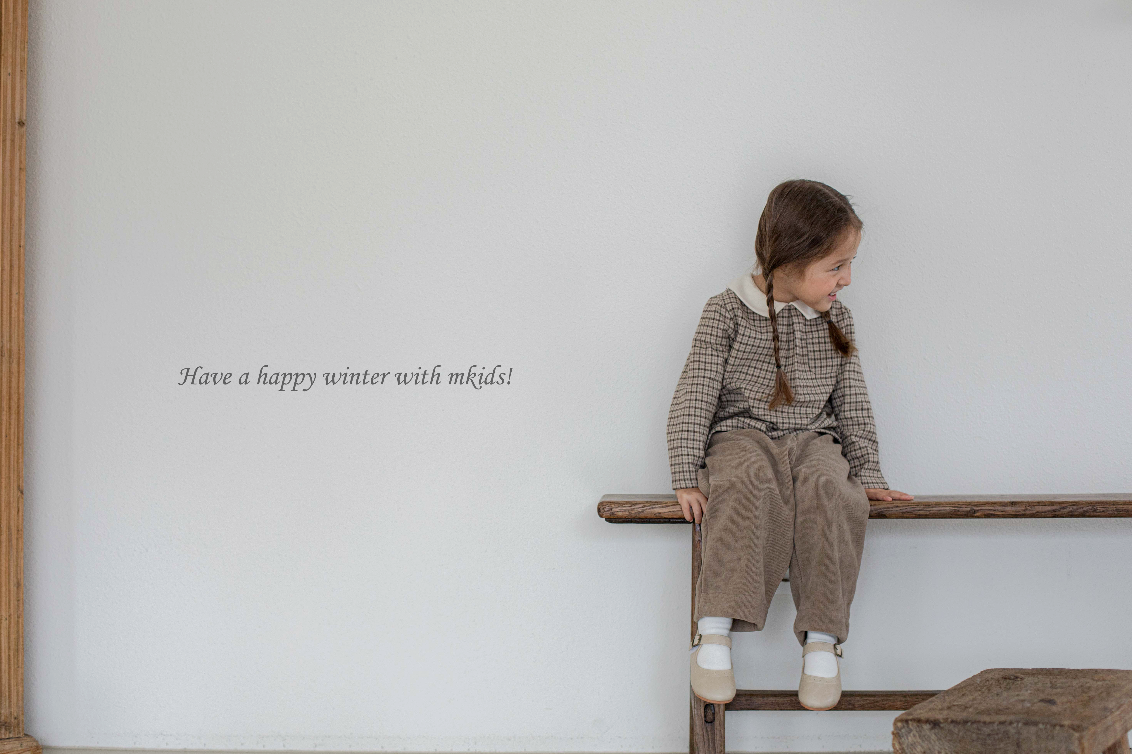 ［mkids］Billy check collar blouse