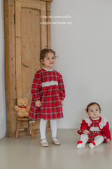 ［mkids］Holly check rompers