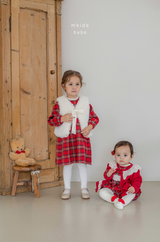 ［mkids］Holly check rompers