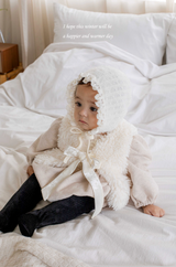 ［mkids］Ribbon fur vest