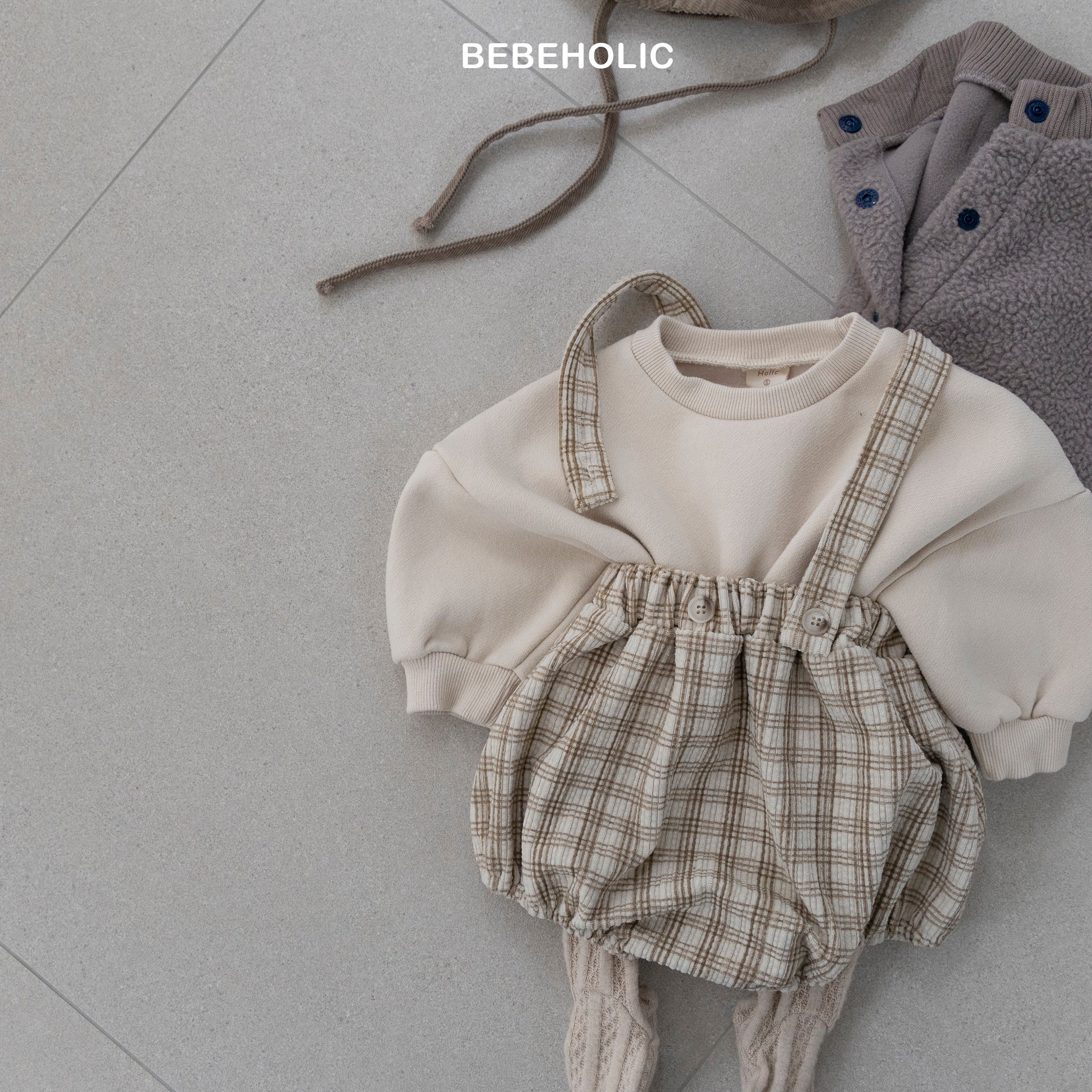 ［bebe holic］Crunch check suspender bloomer