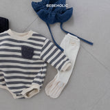 ［bebe holic］Tommy stripe pocket rompers