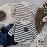 ［bebe holic］Tommy stripe pocket rompers