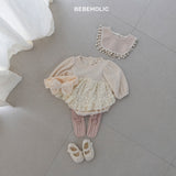 ［bebe holic］Via apron frill rompers