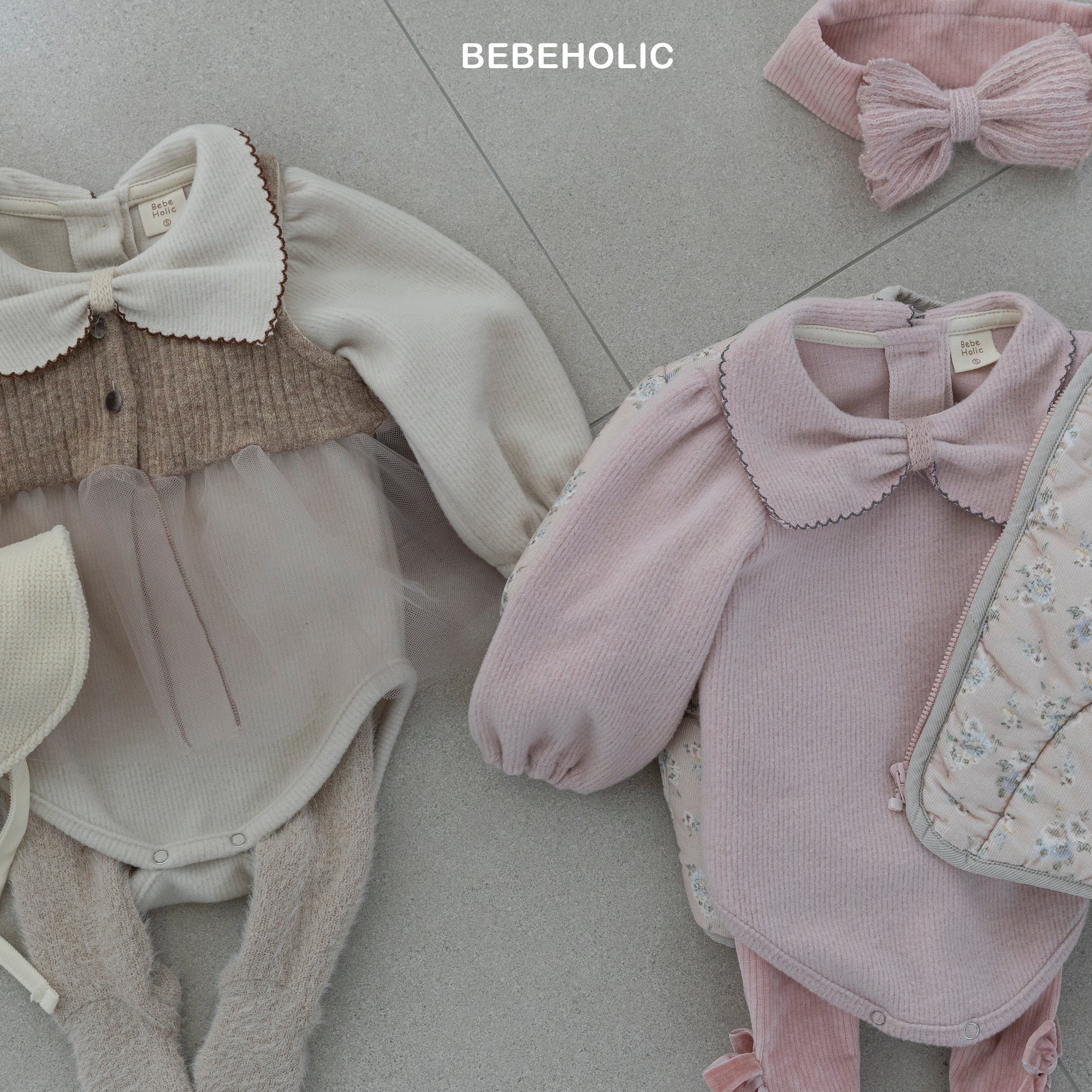 ［bebe holic］Pollin ribbon rompers
