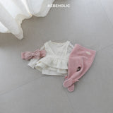 ［bebe holic］Ribbon foot leggings