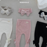 ［bebe holic］Ribbon foot leggings