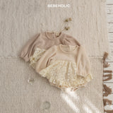 ［bebe holic］Via apron frill rompers