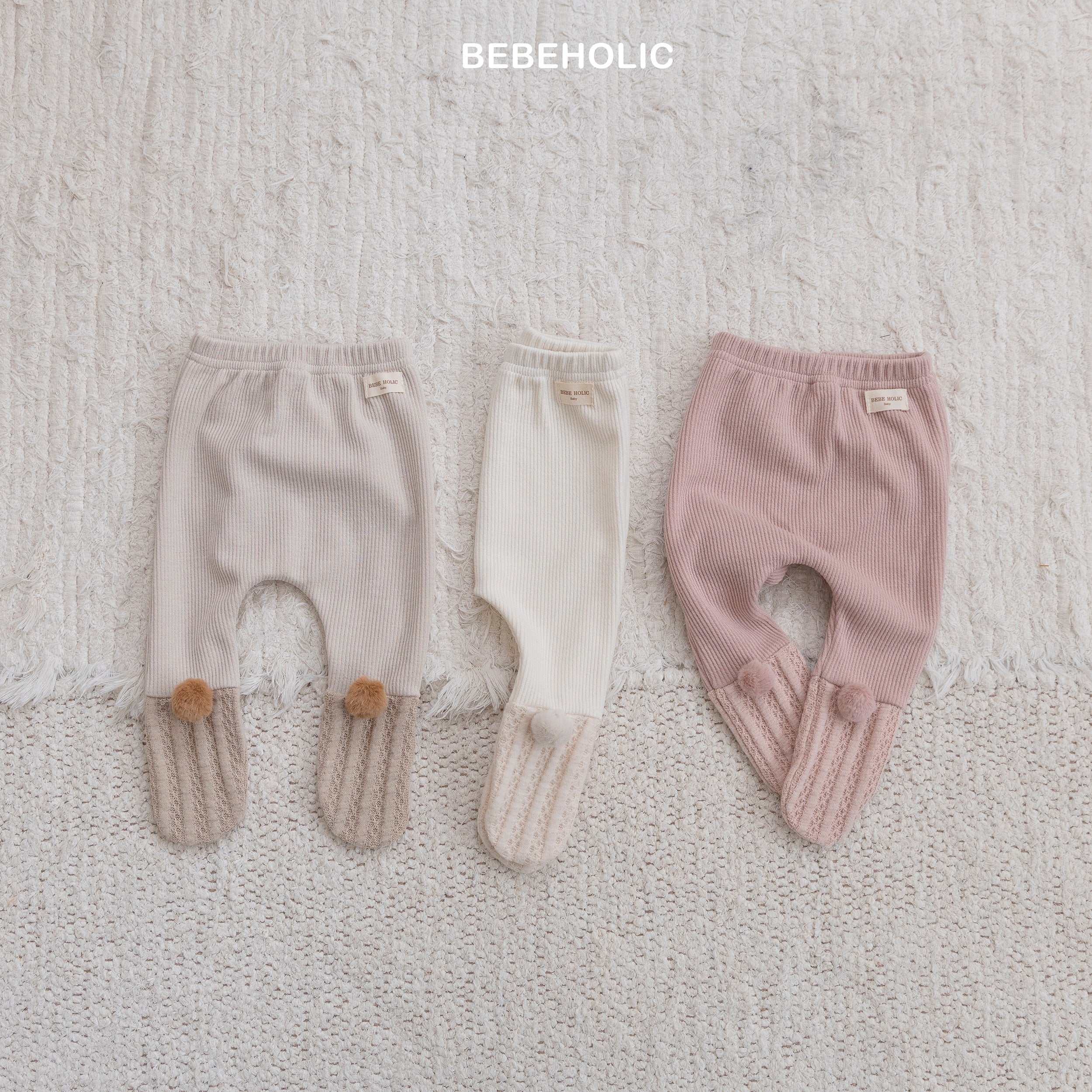 ［bebe holic］Pompom foot leggings